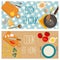 Flat design food and cooking banner