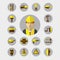 Flat design. Freelance infographic. Construction worker with tools and materials for the repair and construction.