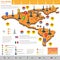 Flat design of gas fields and gas rig infographics gas production on the Usa and Mexico and gas exploration