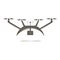 Flat design grey on white icon of drones action camera