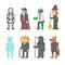 Flat design Halloween people set