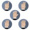 Flat Design Hand Make Number Icons