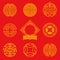 Flat design icon of Chinese art for Chinese New Year