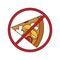 Flat design icon of Prohibited pizza