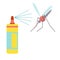 Flat design icon of repellent and mosquito