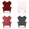 Flat design icon set of classic chair in marsala color.