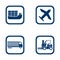 Flat design icons export import set