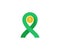 flat design illustration of a coin with the ribbon symbol of solidarity, money donation in humanity or green movement