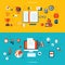 Flat design illustration concepts of education an