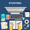 Flat design illustration concepts for studying, working