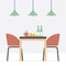 Flat Design Interior Dining Room