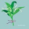 Flat design. Lily of the valley. Vector