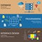 Flat design line icons of concepts like database cloud network