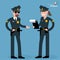Flat design man and woman police officers