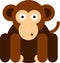 Flat design monkey icon