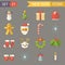 Flat Design New Year Symbols Christmas Accessories