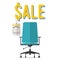 Flat design of office chair furniture summer sale concept