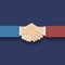 Flat Design Partnership Symbol Businessman Handshake Vector Illustration