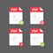 Flat design with PDF files download document,icon,symbol set, vector design element illustration