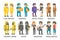 Flat design people with professions set