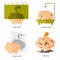 Flat design piggy bank icons vector illustration concepts of finance and business