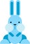 Flat design rabbit icon