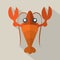 Flat Design Shrimp Icon.