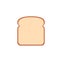 Flat design single bread slice icon