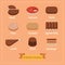 Flat design of steak menu