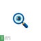 Flat Design Style Analysis icon, magnify glass, eye