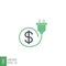 Flat Design Style Cost dollar power efficiency icon