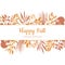 Flat design style Happy Fall card template