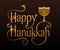 Flat design style Happy Hanukkah logotype, badge and icon