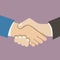 Flat Design Style Icon Businessman partnership handshake