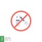 Flat Design Style No vaccine icon coronavirus syringe No drugs allowed