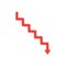 Flat design style vector concept of line stairs symbol icon with