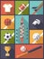 Flat Design Team Sports Icons Vector Illustration