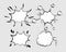 flat design template bundle retro speech bubbles drawn pop art style vector illustration design