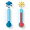 Flat design of Thermometer measuring heat and cold