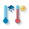 Flat design of Thermometer measuring heat and cold