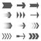 Flat design vector arrow navigation icon set.