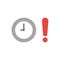 Flat design vector concept of clock time with exclamation mark