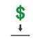 Flat design vector concept of dollar money symbol into moneybox