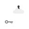 Flat design vector concept of key reach to keyhole on cloud