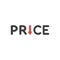 Flat design vector concept of price word with arrow moving down