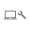 Flat design vector concept of repair laptop with spanner