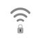 Flat design vector concept of wifi symbol with locked padlock