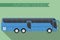 Flat design vector illustration city Transportation, Bus, intercity, long distance tourist coach bus, side view