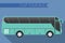 Flat design vector illustration city Transportation, Bus, intercity, long distance tourist coach bus, side view