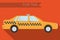 Flat design vector illustration city Transportation, city taxi, side view